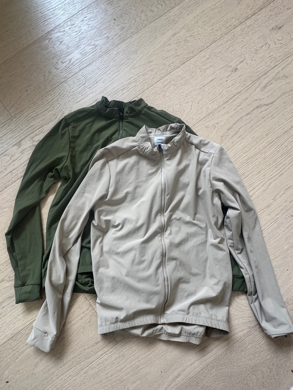 Men's Lightweight Full-Zip cycling shirt - Olive & Stone